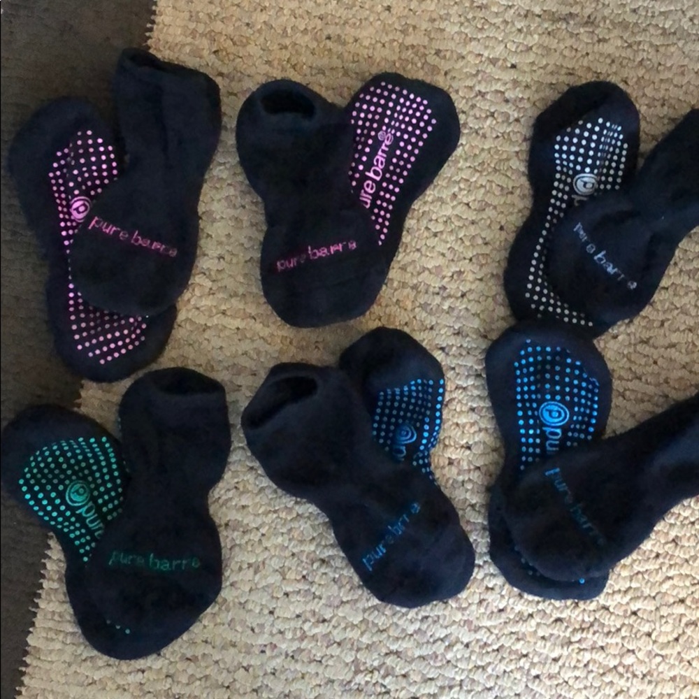 6 pairs of gently used Pure Barre sticky socks
